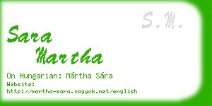 sara martha business card