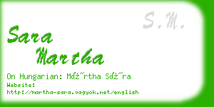 sara martha business card